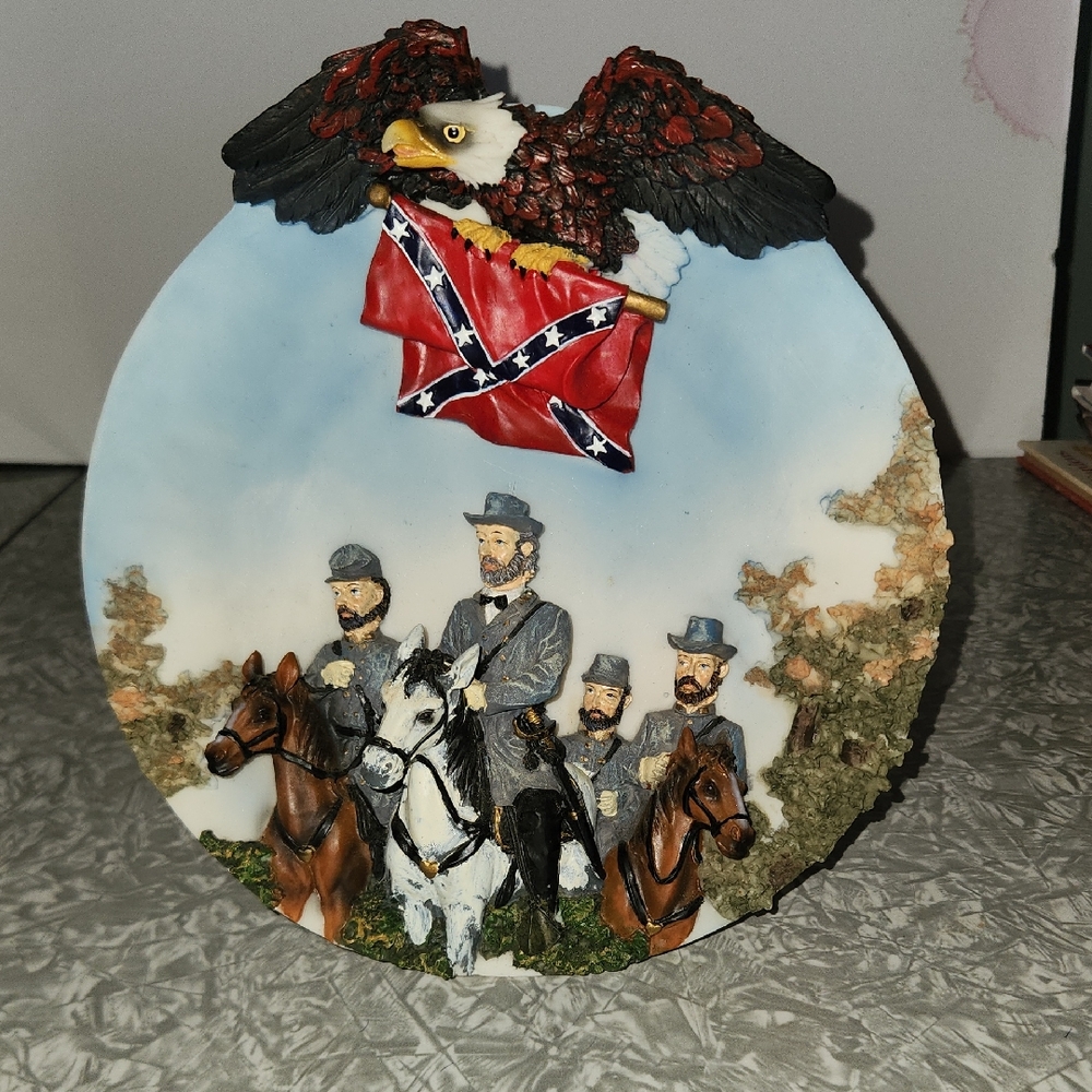 Decorative Civil War Plaque with Eagle and Soldiers